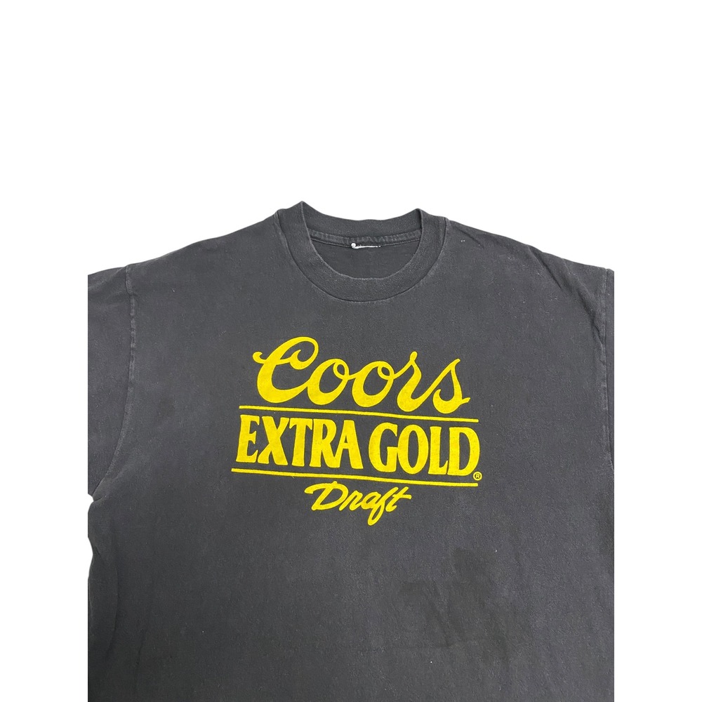 Vintage Coors Extra Gold Draft Beer T-Shirt Black
